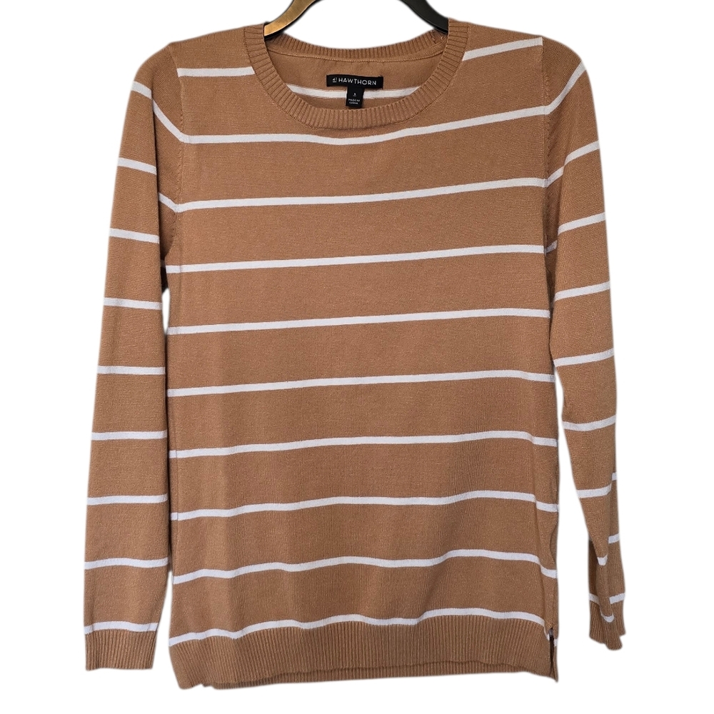 3/$15 41 Hawthorn Tan Striped Sweater Size Small